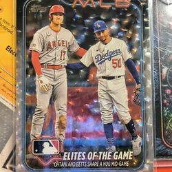 Shohei Ohtani Rare All Star Crackle Foil And Christmas Greetings Card.