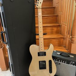 Squier Contemporary Telecaster (Mint) w/ Hardshell Case, Fender Amp