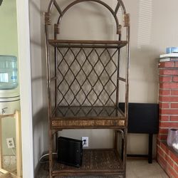 Rattan And Glass Hutch