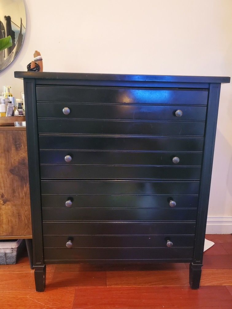 4 Drawer Tall Crate And Barrel Black Dresser