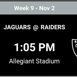 2 RAIDER TICKETS  V JAGUARS