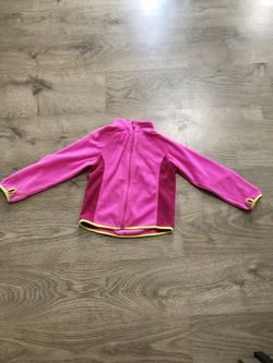 Pink soft fleece zip up jacket - size 4-6 yrs