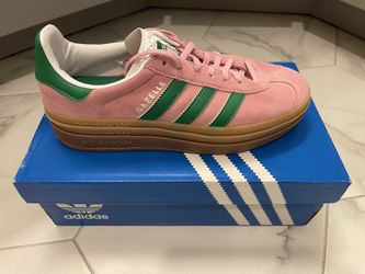 NEW Adidas Gazelle Bold Pink/Green Size 7.5