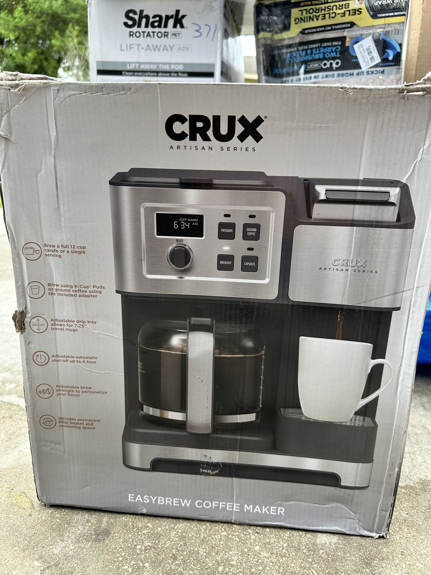 CRUX Artisan Series EasyBrew Coffee Maker in Grey
