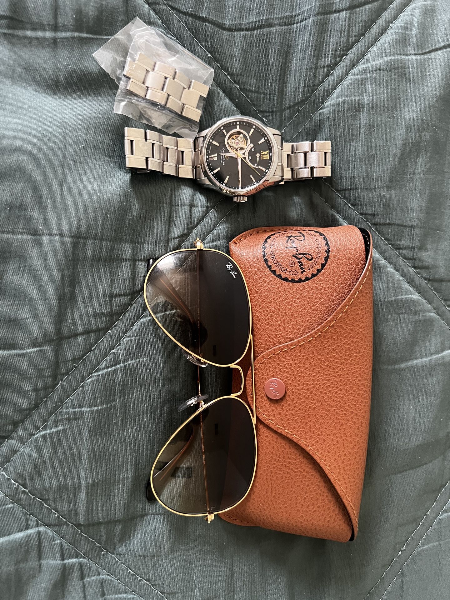 Orient Star Automatic Watch + Free Ray-Ban Aviator Sunglasses – Great Bundle!