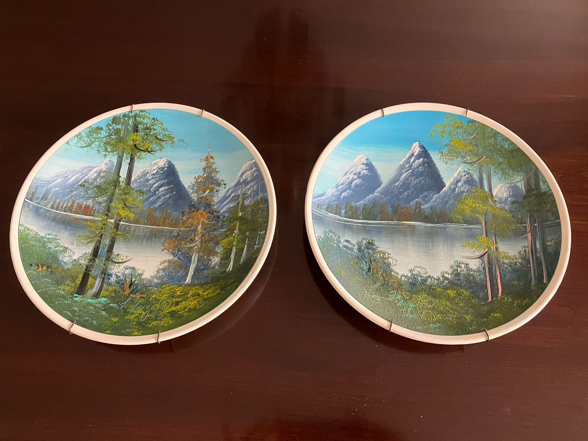 Pair of Hand Painted Decorative Plates