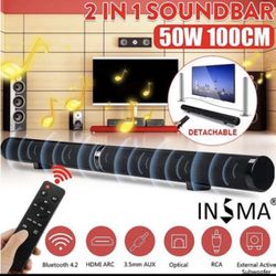 HiFi Detachable Wireless bluetooth Soundbar Speaker 3D Surround Stereo Subwoofer for TV