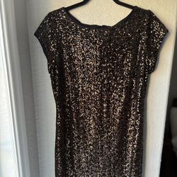 Eliza J Bronze Sequin Cocktail Dress – Size 14