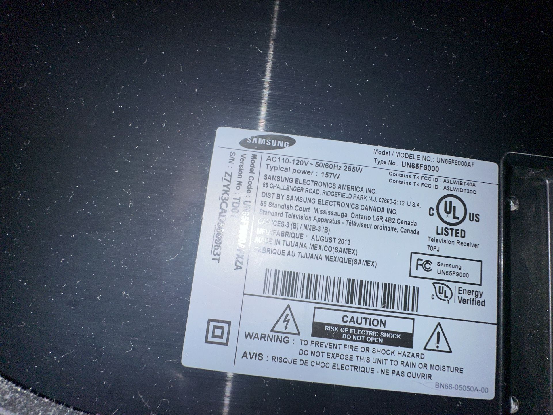 65 Inch Samsung Smart TV, Great Condition/ Works Perfectly