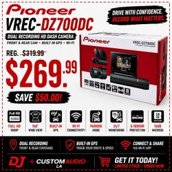 Pioneer VREC-DZ700DC Dual Camera Recording HD Cam System GPS Wi-Fi Front & Rear 🚨 Payment Options Available 🚨 No Credit Needed 🚨 
