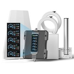 Cell Phone Booster for Home with LCD Display,Five-Band Cell Phone Signal Booster Up to 5,000 Sq.Ft,Boost 5G & 4G LTE for All U.S. Carriers - Verizon, 