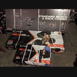 Dumbbells 20 Bench Rack Bar Weight 100 Lb