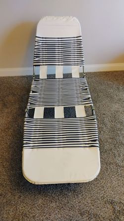 Blue and White Beach Chair / Adjustable Lounge Chair