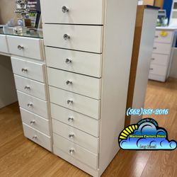 White Diamond Dresser New Paulina Jumbo Drawer Chest 