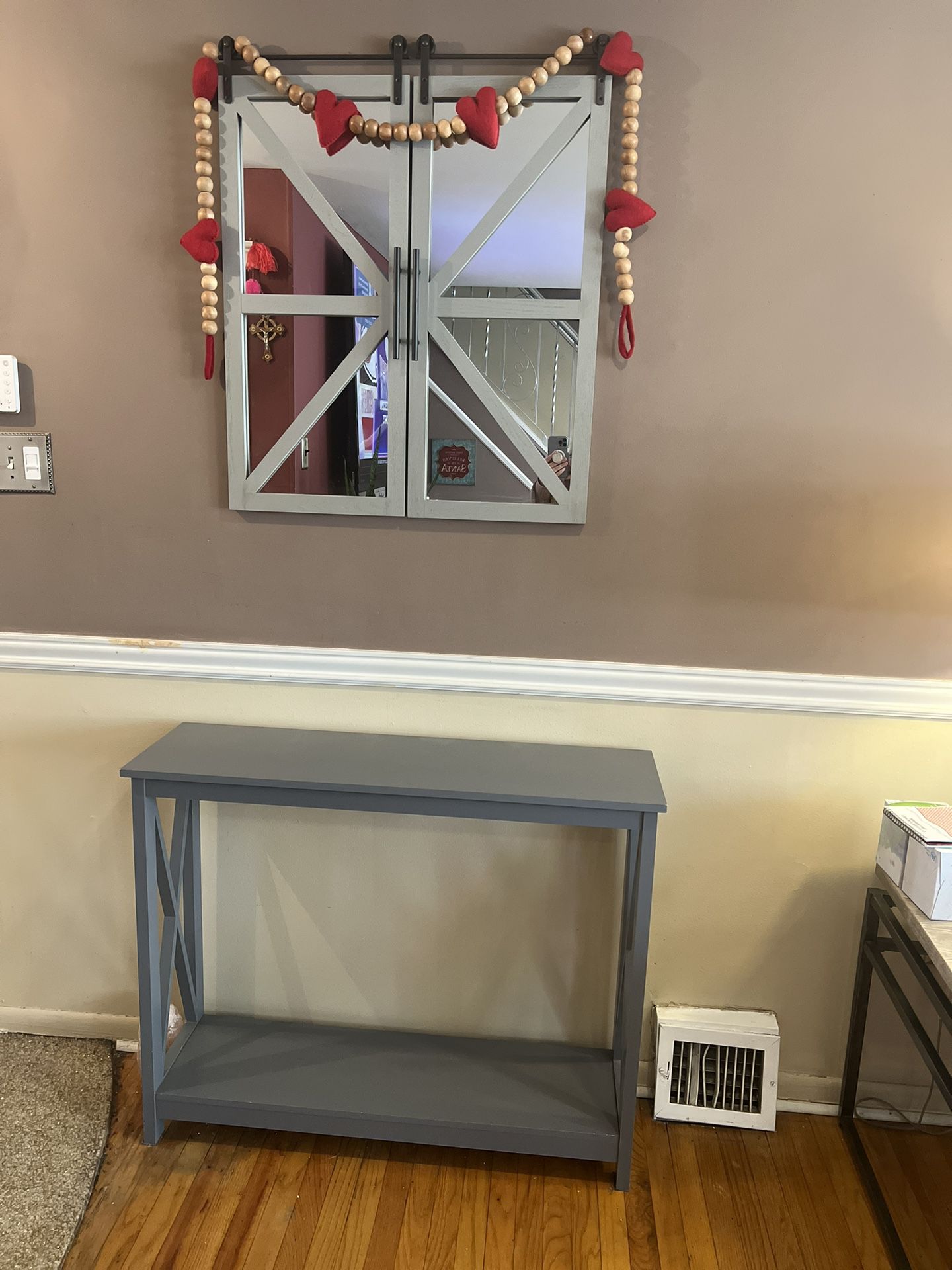 Console Table And Farm Door Style Mirrors 