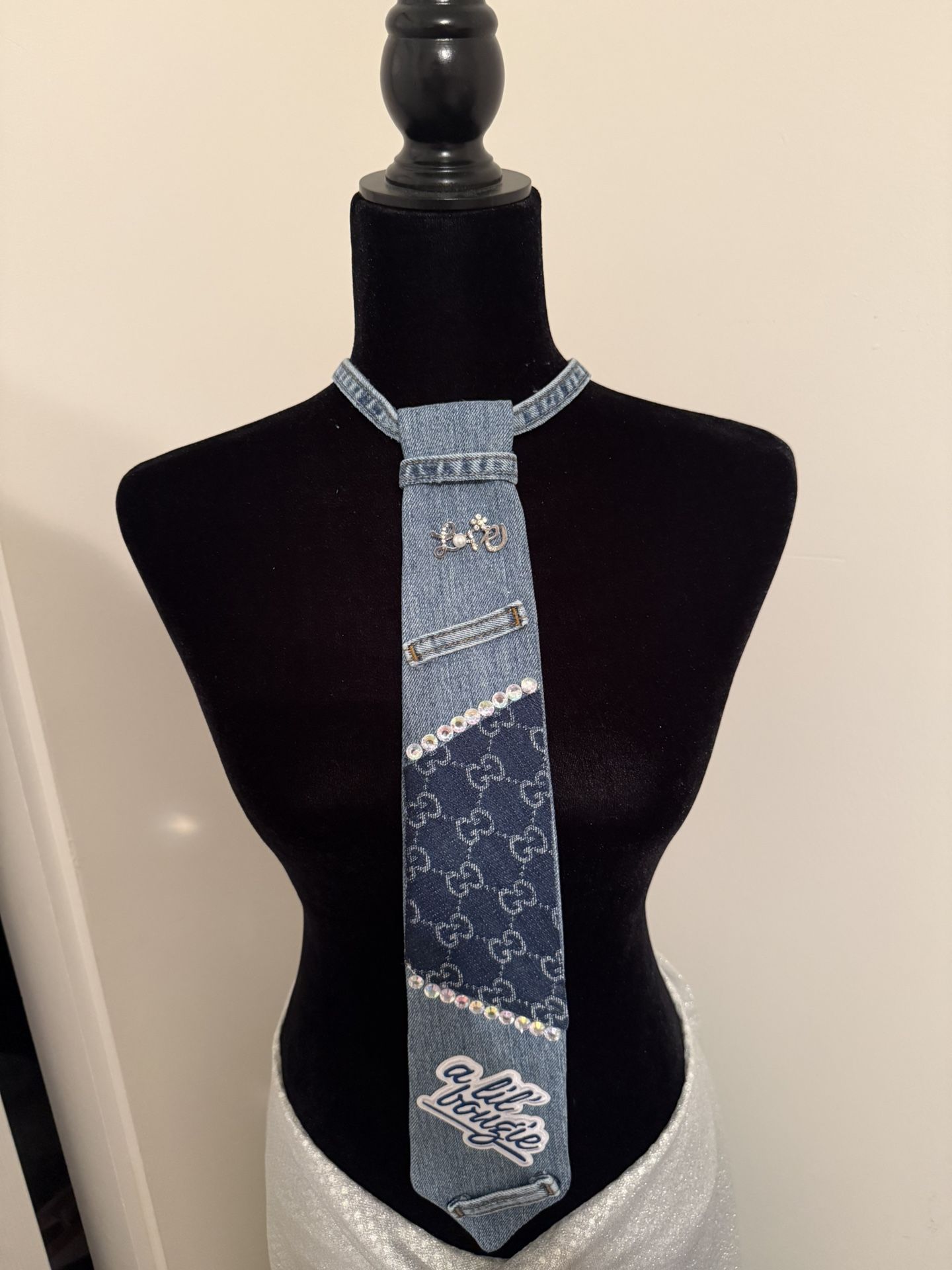 Custom Necktie Necklace Denim $40 If You See This Post It’s Available