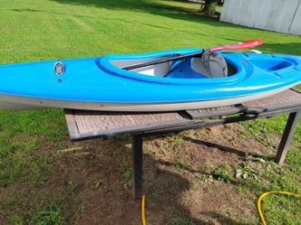 Blue Sit-In Kayak with Paddle