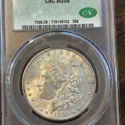 CAC AU58 Morgan Dollar (1891) – $200
