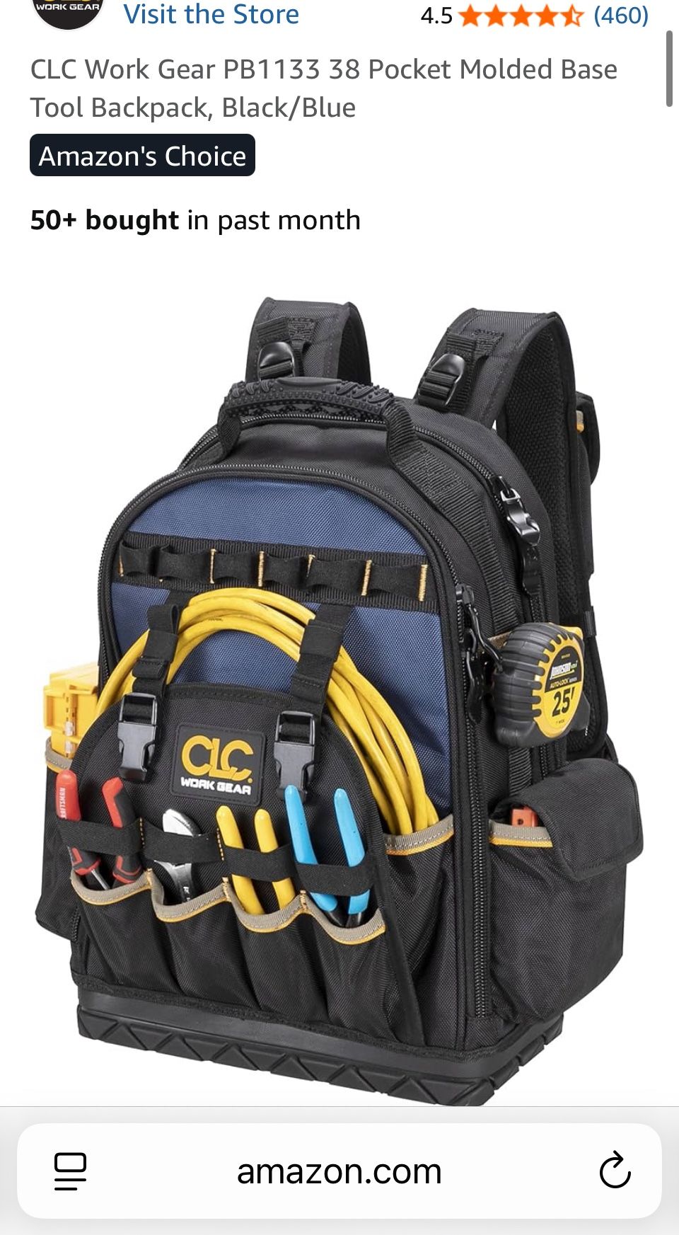 clc backpack. electrician contractor