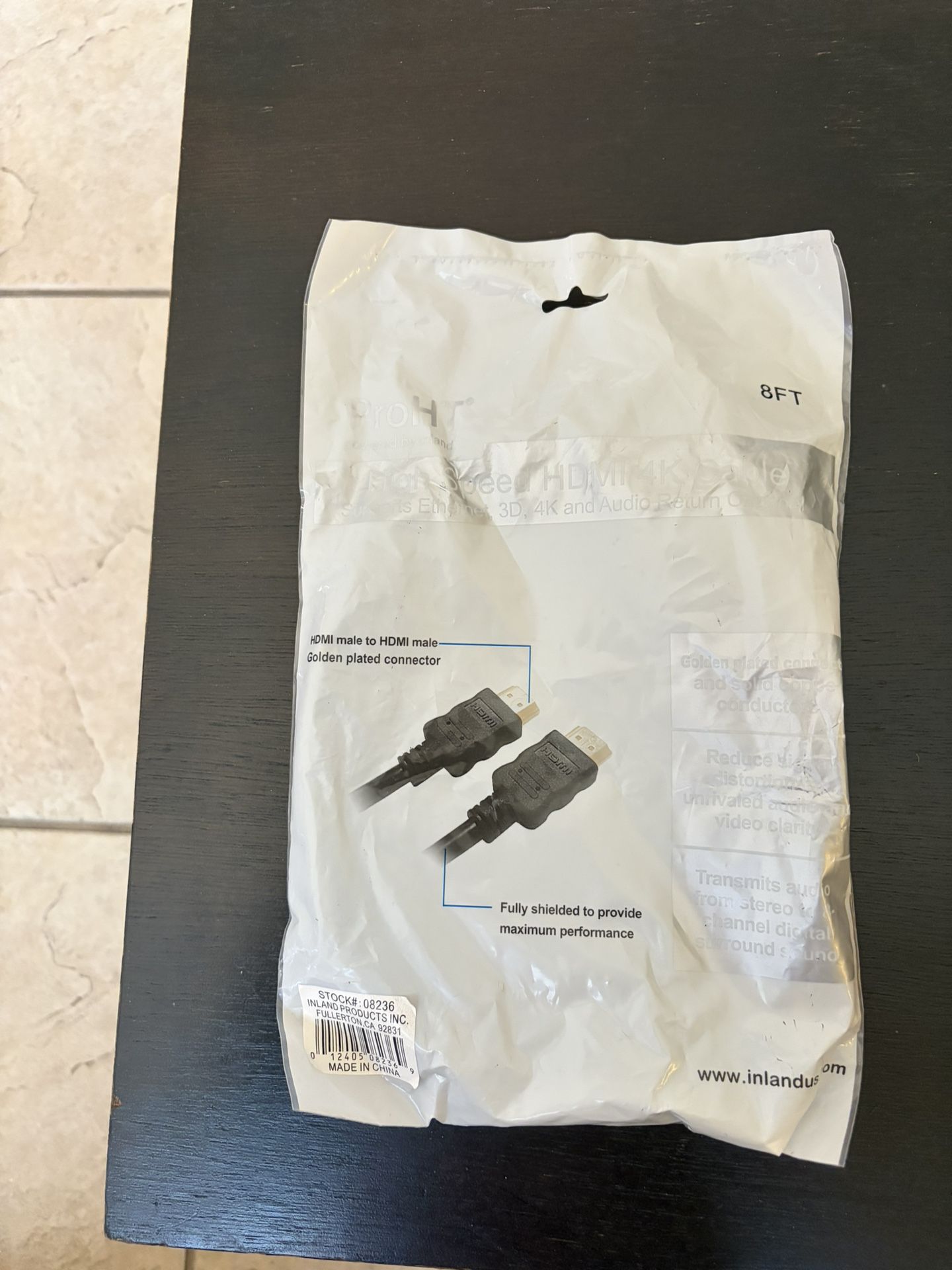 8 Ft HDMI Cable, $8