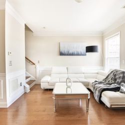 Sectional Faux Leather Sofa 