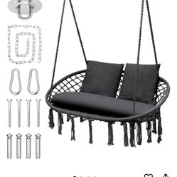 2 Seat Hammock Chair Hanging Macrame Swing