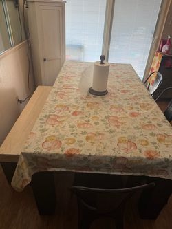 Pottern Barn table and bench'