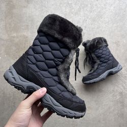 L.L Bean Quilted Faux Fur Mid Calf Snow Boots