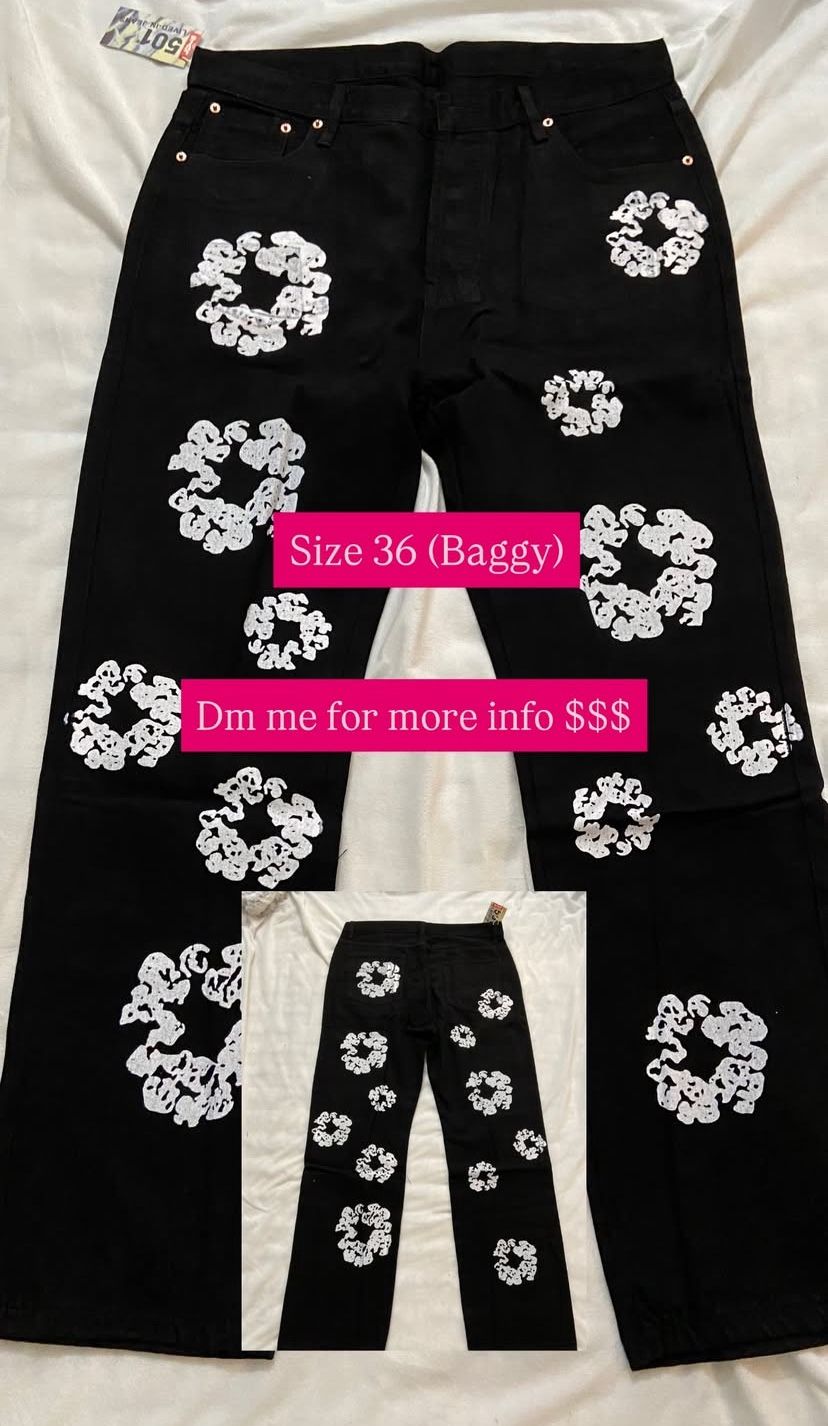 Black Denim Tear Pants