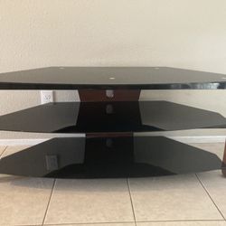 Sleek TV/Media Stand With Glass Shelving