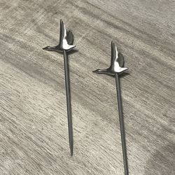 Pair Of Grey Goose Martini Bloody Mary Alcohol Garnish Olive Sticks