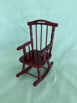 Miniature Wooden Rocking Chair for Dolls