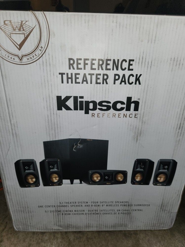 Klipsch 5.1 Theater Surround Sound System. Brand New And Still In Box