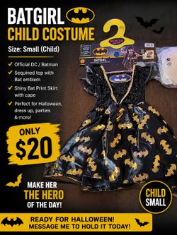 🦇 BATGIRL HALLOWEEN COSTUME – $20 🦇