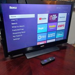 Sanyo TV 32 inches. TV is not a Smart  but it comes with a Roku system,  so, you can use it like a Smart... Good Working Condition. 