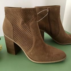 Taupe Ankle Boots, Size 10