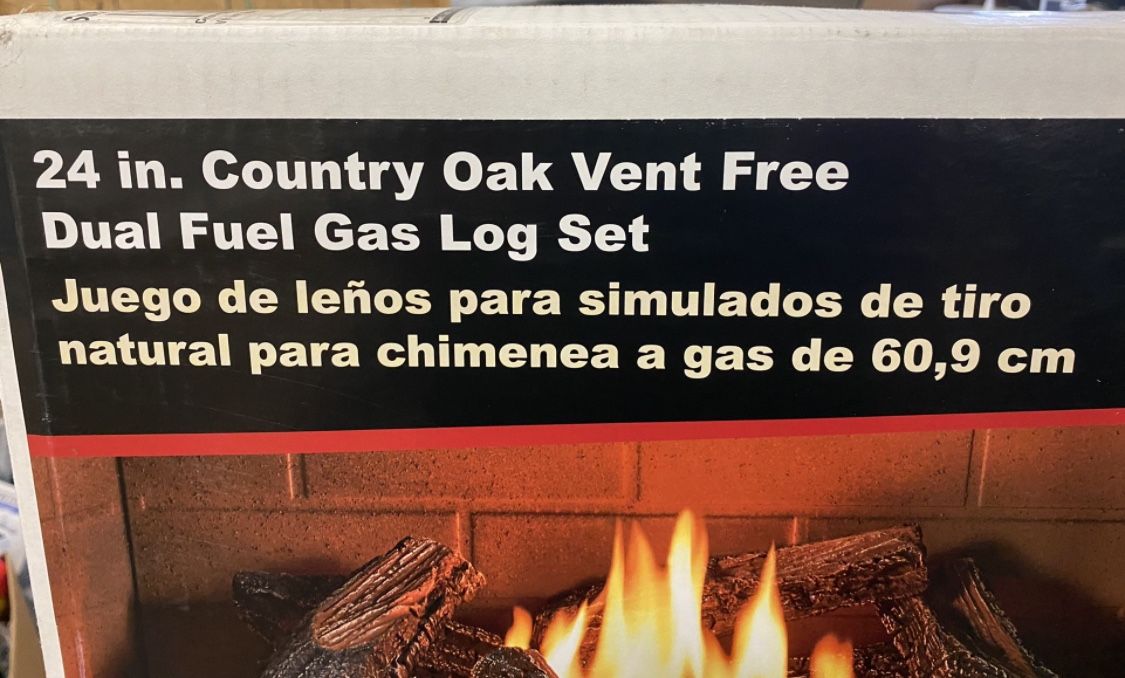 HearthSense VFL24T 24” Country Oak Vent Free Gas Log Set for Sale in  Addison, IL - OfferUp
