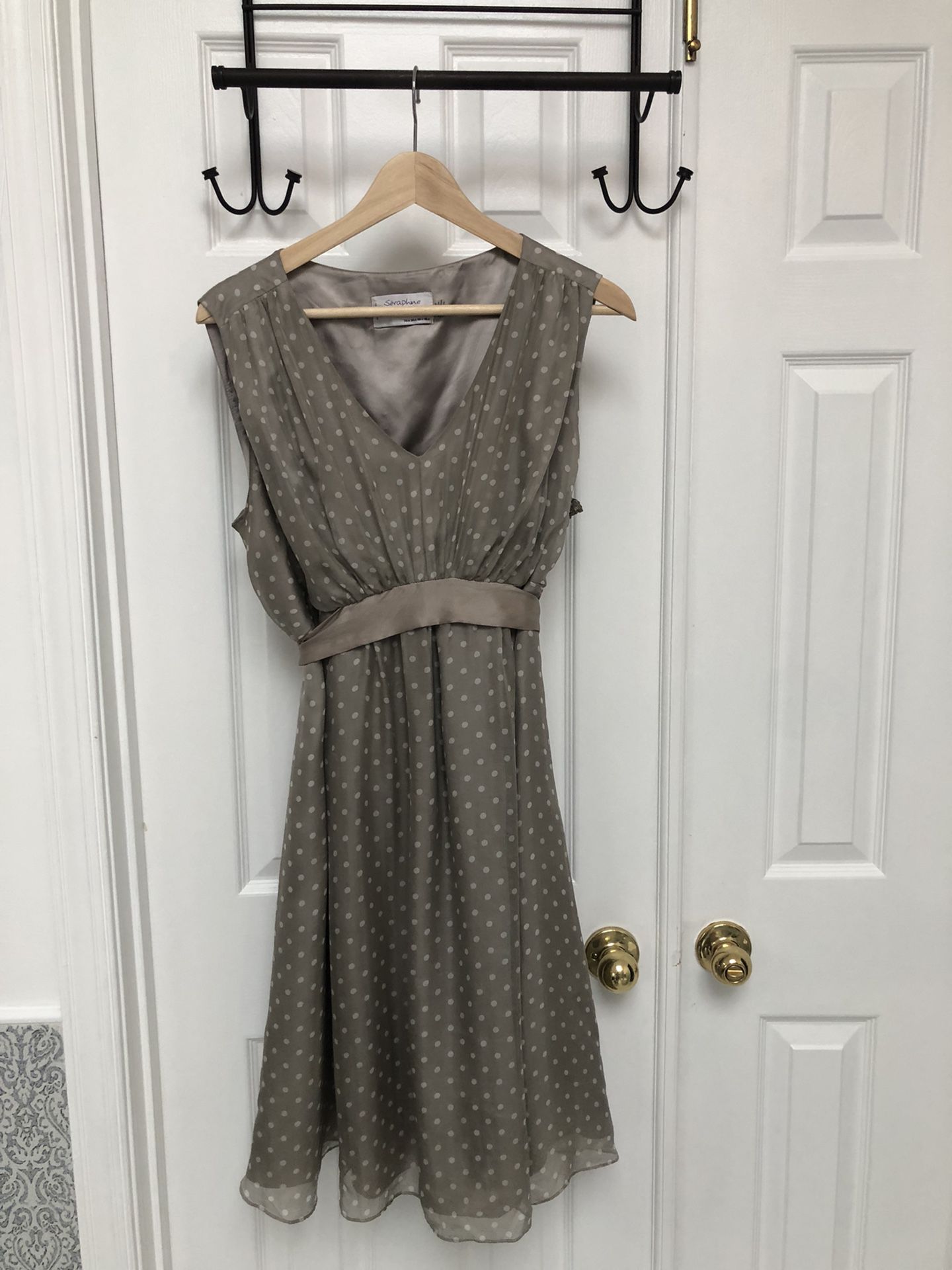 Silk Maternity Dress, Classic A-Line, Size 14