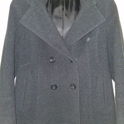 Ann Klein dark Gray Womens Pea Coat Size Large