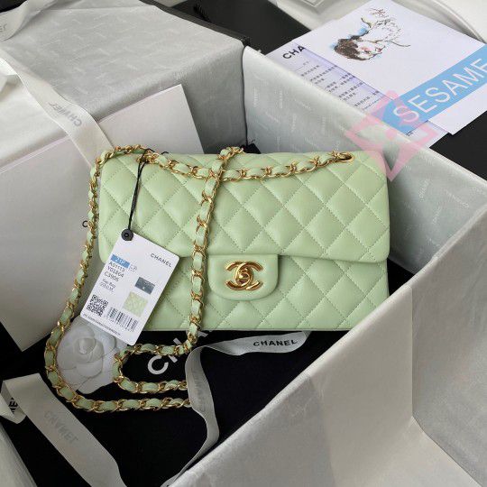 New 23P Chanel Small Baby Blue/ Bleu Clair Classic Caviar Gold Hardware  Flap Bag Handbag for Sale in Burbank, CA - OfferUp