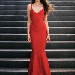 Mermaid Red Maxi Dress