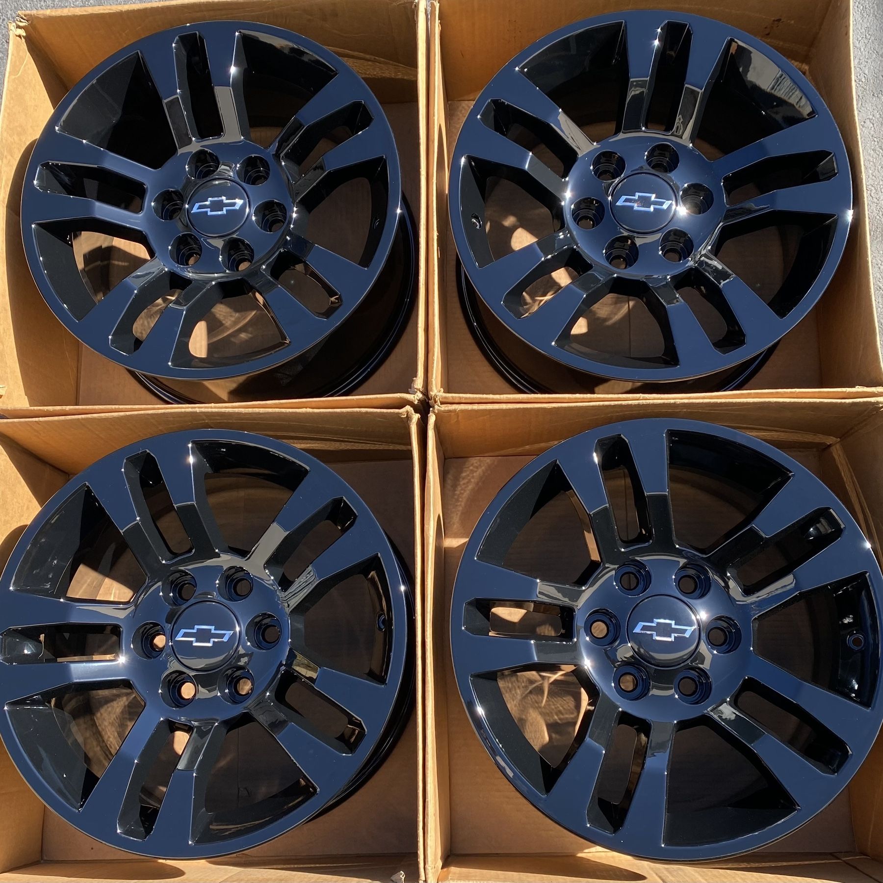 18” Chevy Silverado 1500 factory wheels rims gloss black new Tahoe for ...