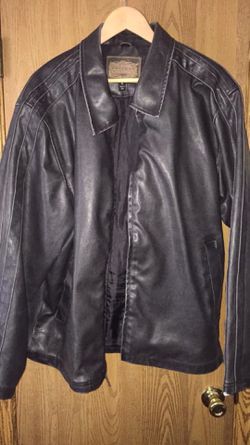 Black leather jacket XL