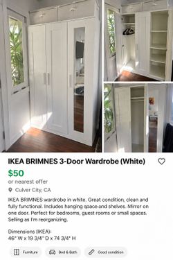 IKEA Brimnes 3 Door Wardrobe