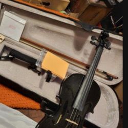 4/4 Size Violjn With Case, Bow, Rosin Extra Strings And Lesson Book 