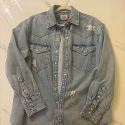 Levis Distressed Jacket Size M