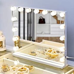 FENCHILIN , Hollywood Lighted Makeup Mirror with 15 Dimmable LED Bulbs 

