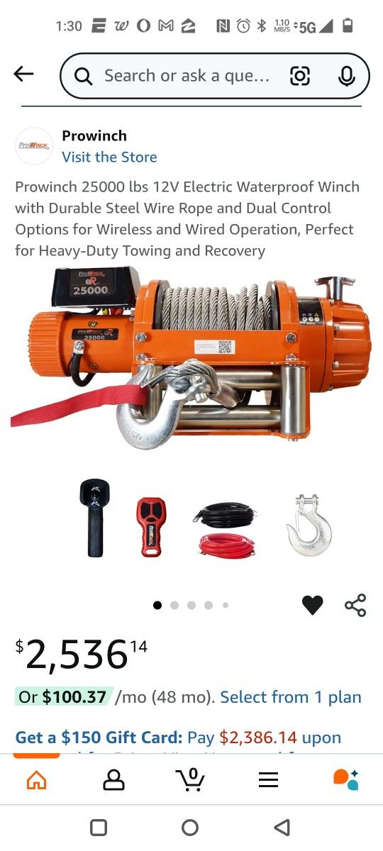 25000 Lb Pro Winch