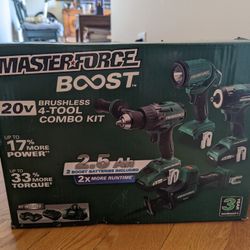 MasterForce Boost 20V Four Tool Set New In Box