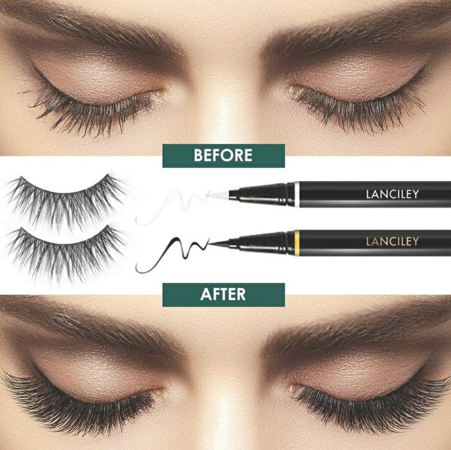 Magic eyelashes and eyeliner kit no glue ,non magnetic eyelashes set with reusable lashes 10 pairs 10 styles 2 liquid eyelines and tweezer